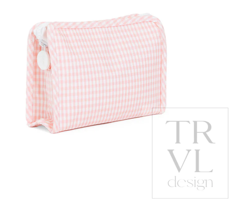 Roadie Small Zip Pouch - Gingham Taffy
