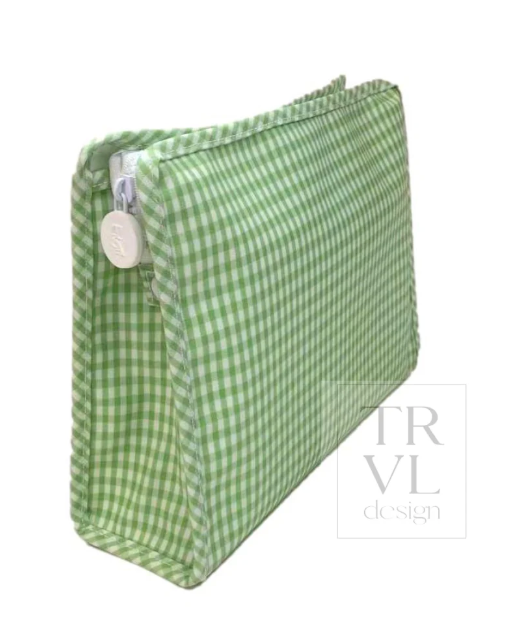 Roadie Small Zip Pouch - Gingham Leaf