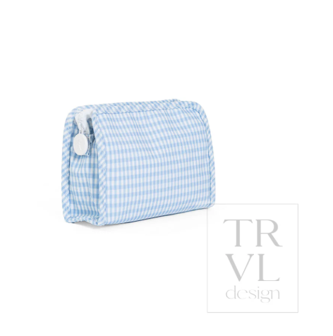 Roadie Small Zip Pouch - Gingham Mist