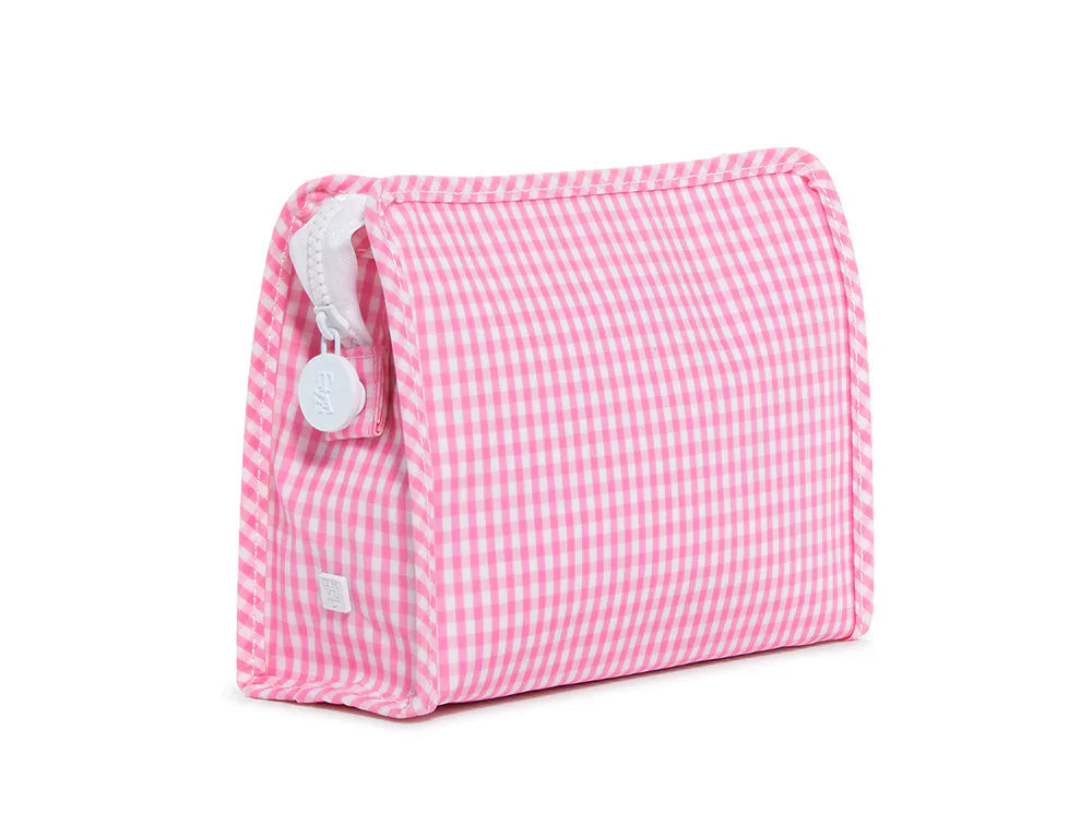 Roadie Medium Zip Pouch - Gingham Pink