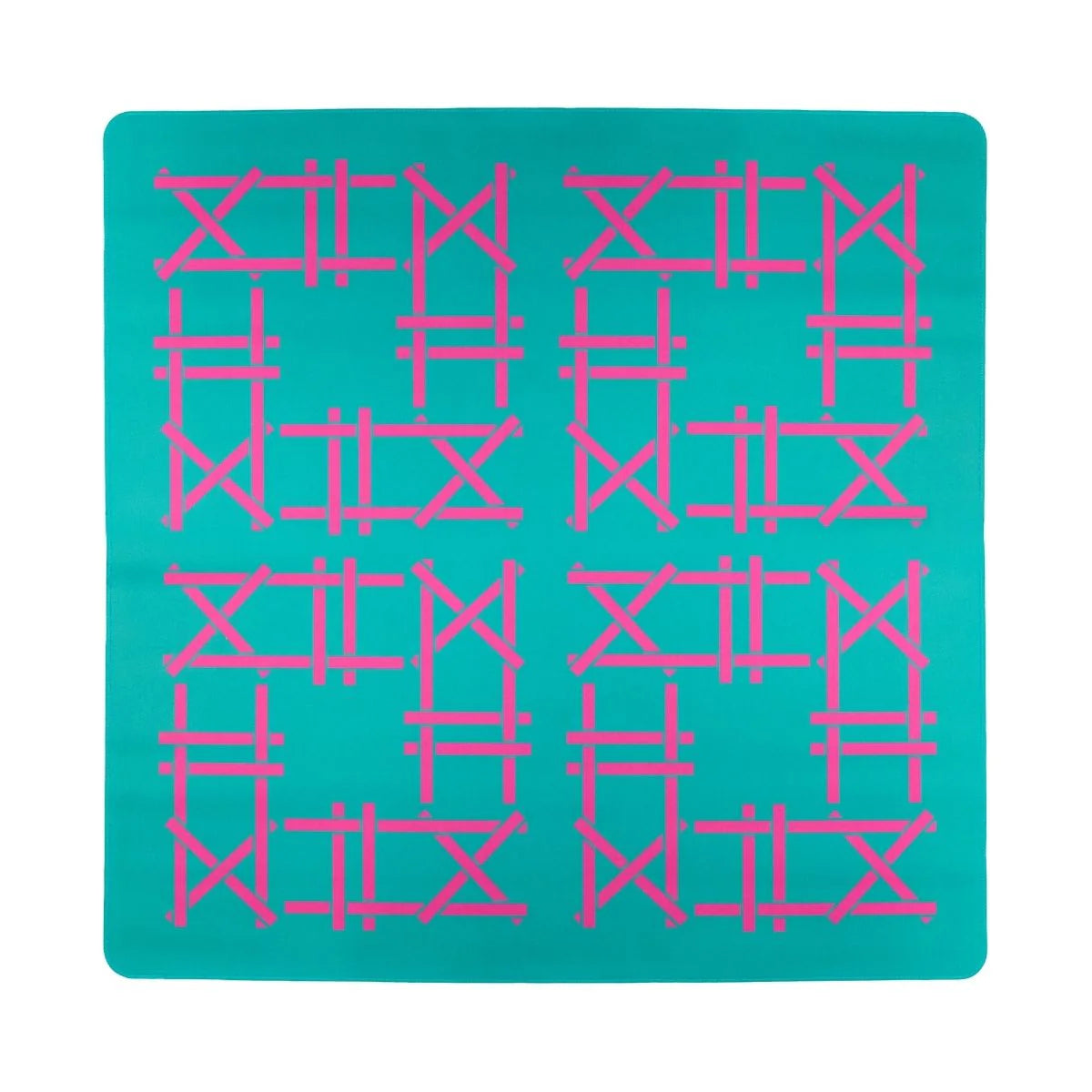 Teal Trellis Double-Sided Mahjong Mat