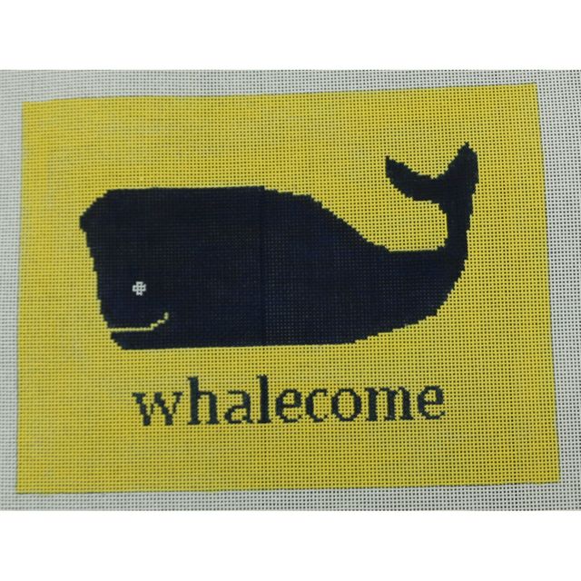 Whalecome on Yellow Canvas