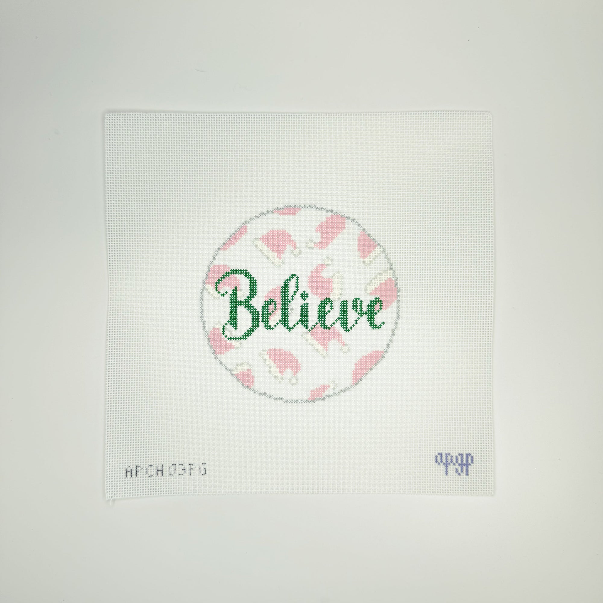 Believe" Santa Hats Pink Canvas