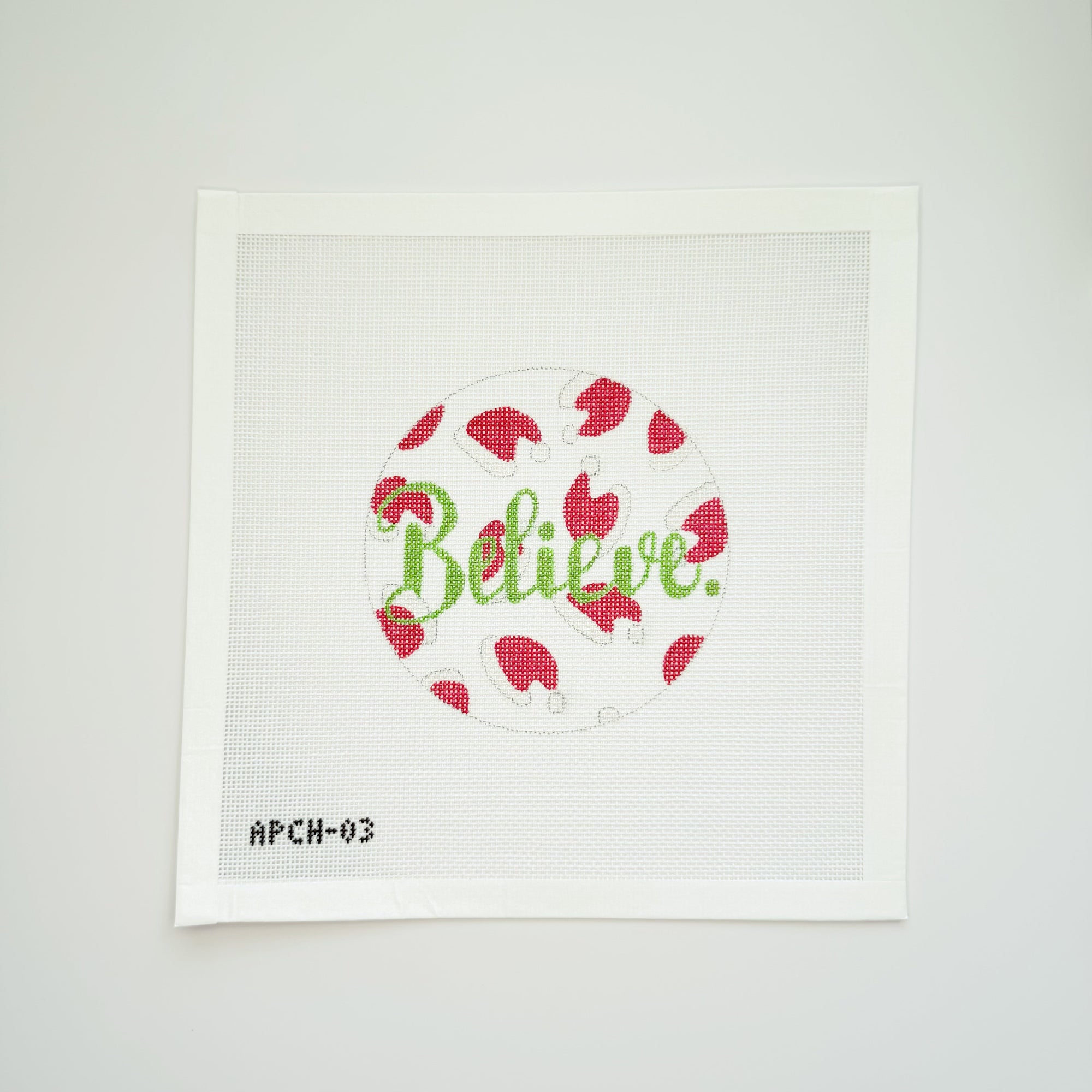 Believe" Santa Hats Red &amp; Green Canvas