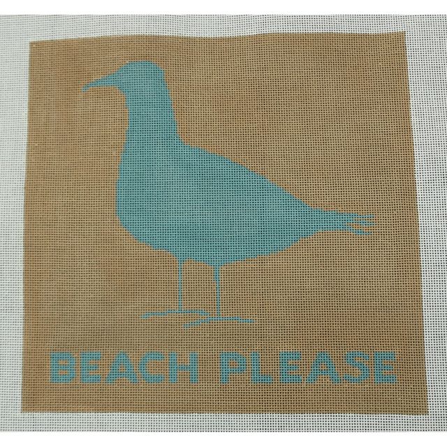 Beach Please - On Khaki Canvas