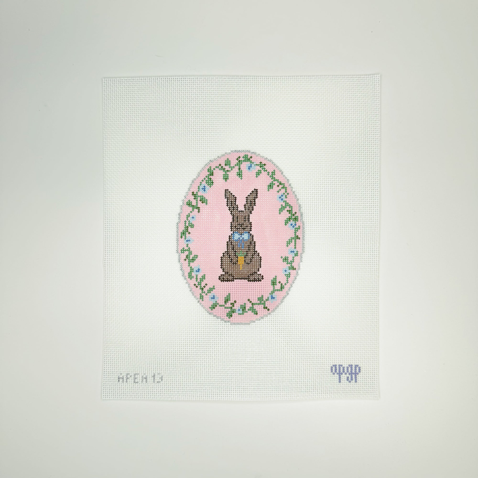 Chocolate Bunny Oval Canvas