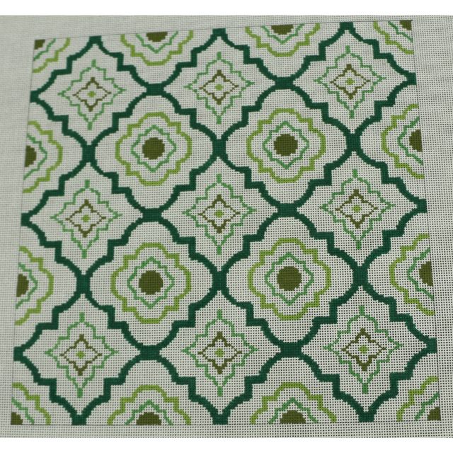 Lime Tiles Pillow Canvas