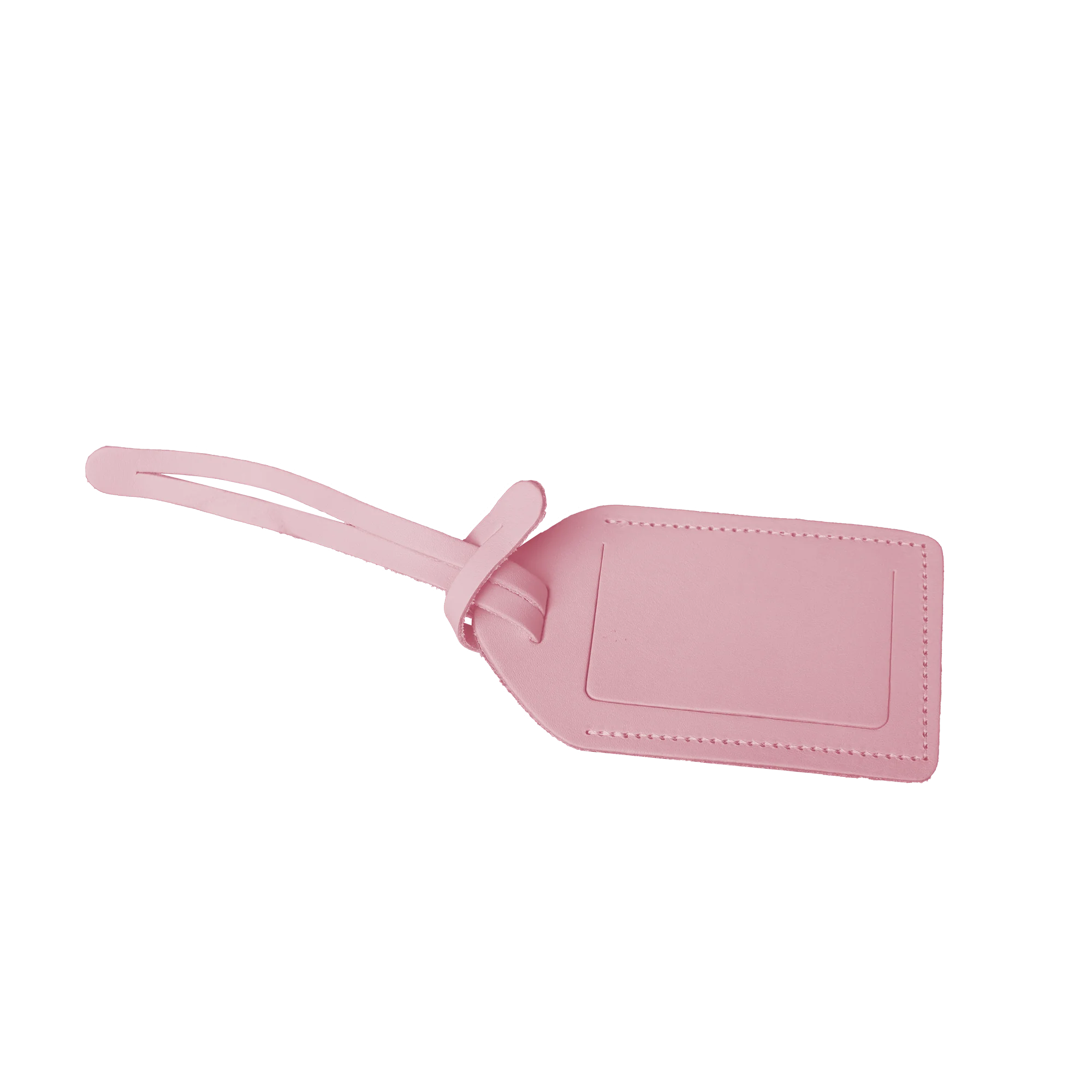Pink Leather Luggage Tag