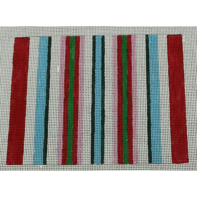 Pink/White/Blue/Green Stripe Clutch Canvas