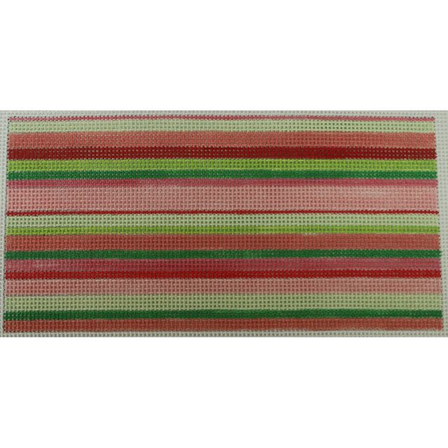 pink green horizontal stripes Canvas